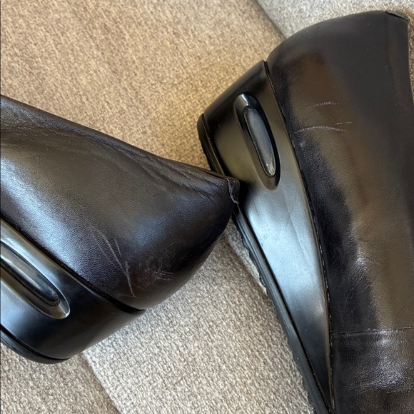 Cole Haan Nike Air (7B) Black Leather Wedge Ballerina Women's Shoes - Picture 11 of 13